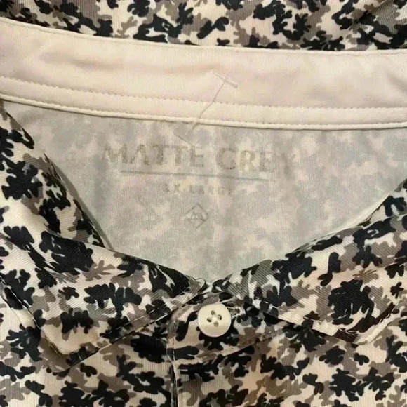 Matte Grey Mens Polo Shirt Grey Blue White 2X-Large - Picture 4 of 7